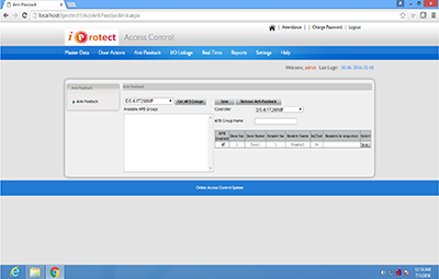 iProtect Controller Setup  Masters Update Anti Pass Back